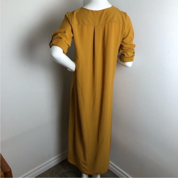 Mustard Yellow Embroidered Maxi Dress - Picture 5 of 10